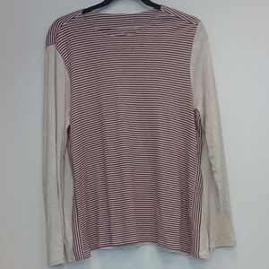 J. Jill Red and White Striped Top 100% Pima Cotton Size L